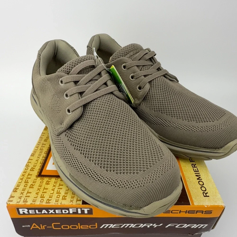 Skechers Expected 2.0 Marino Khaki Mens Memory Foam‎ Shoes Mens 9.5 NIB